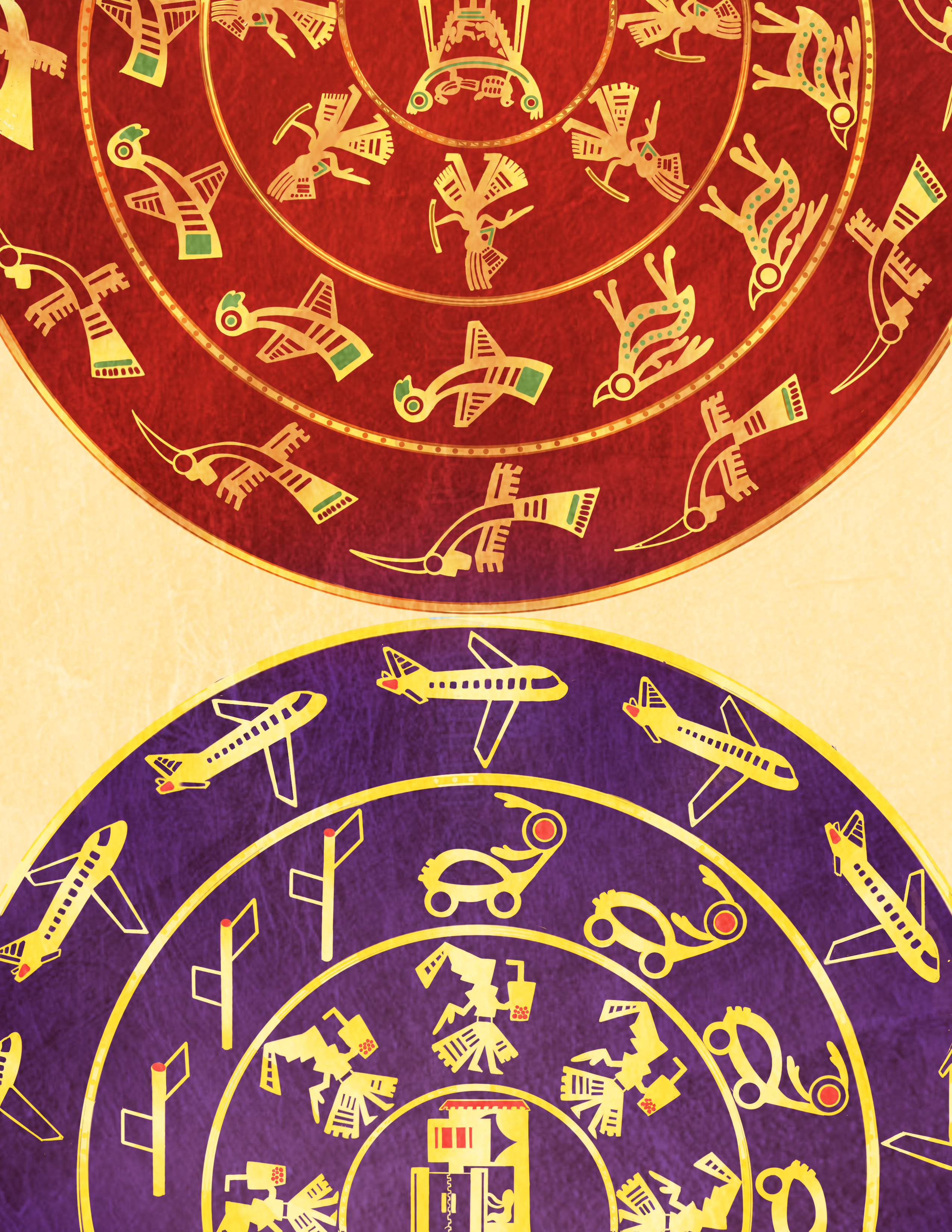 A digital painting called 'The drums of epochs'